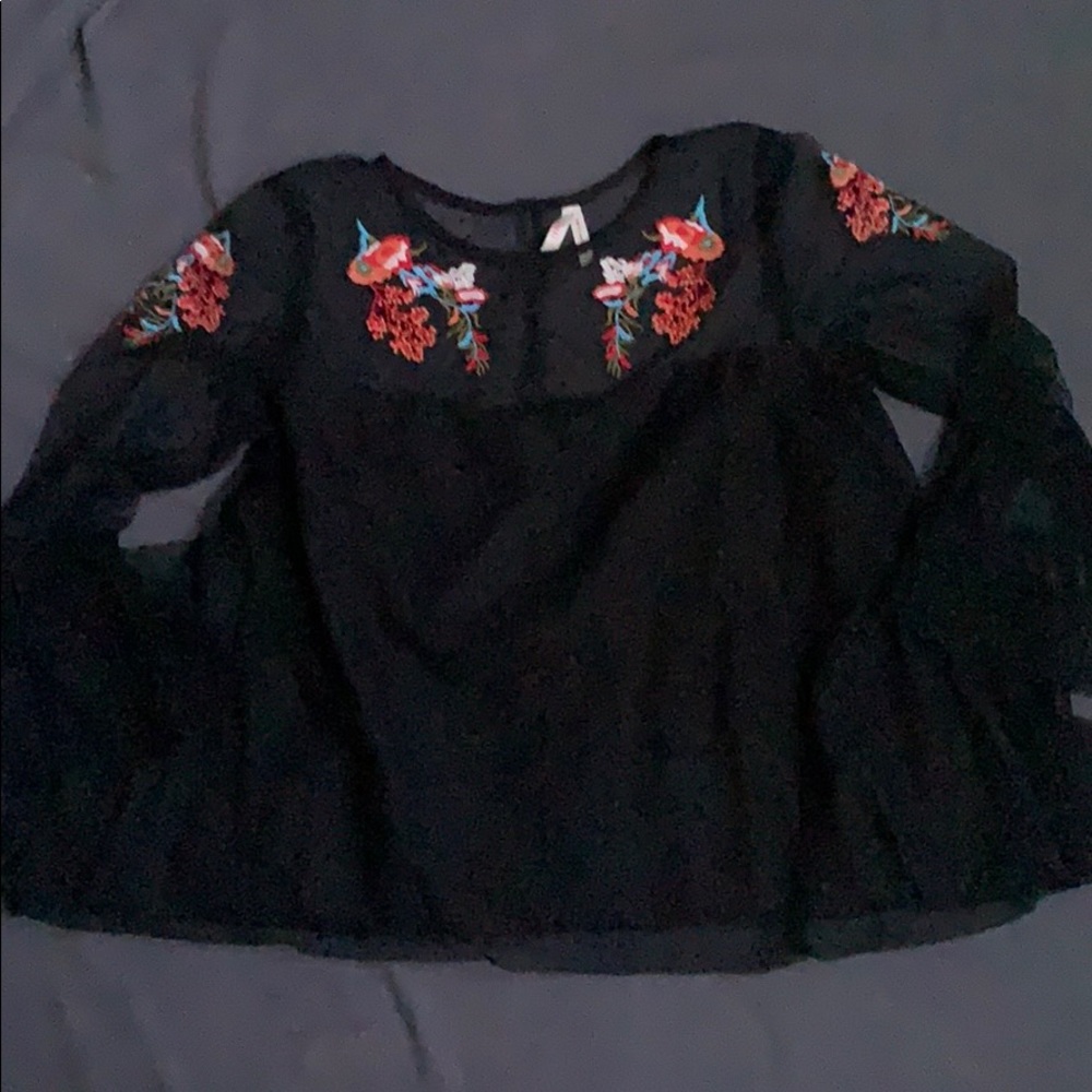 Black embroidered dress